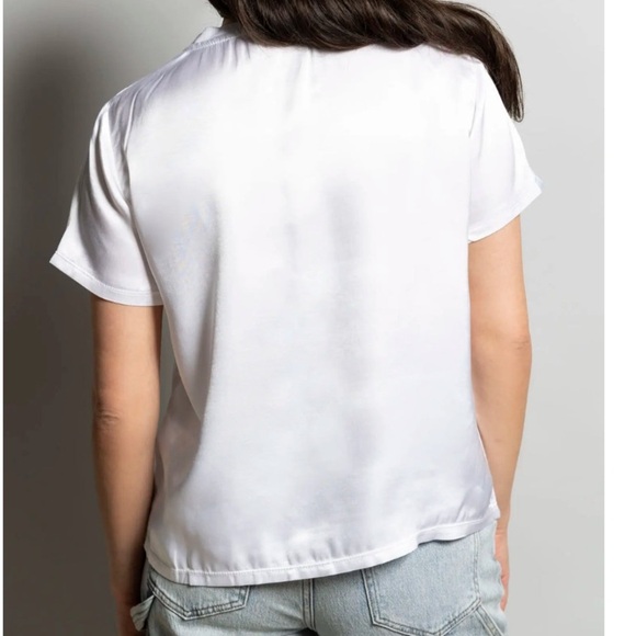 NATION LTD Marie Sateen Top White Small NWT - Picture 3 of 6